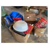 Kitchen and Baking Lot with Wooden Cabinet, Storage Tins, and Bakeware