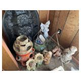 Assorted Garden Statuary and Planter Lot