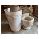 Concrete Planter Urn Mold Set with Greek Key and Grapevine Motifs