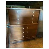 Two-Piece Wooden Chest of Drawers with Ceramic Knobs