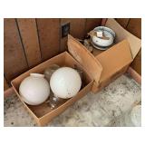 Assorted Glass Lighting Shades and Fixture Parts