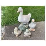 Concrete Goose Statuary, Set of Four