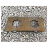 Heavy-Duty Steel Mounting Plate with Dual Hexagonal Cutouts