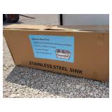 Stainless Steel Sink with Faucet and Base