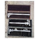 Assorted Machinist Calipers with Fitted Storage Cases