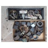 Assorted Industrial Hardware Lot: Pneumatic Fittings and Heavy-Duty Nuts