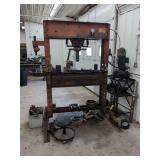 Industrial Hydraulic Shop Press with Allen-Bradley Control Box and Accessories