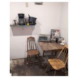 Assorted Kitchen Appliances and Wooden Furniture Lot
