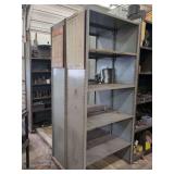Industrial Steel Shelving Unit with Reference Charts