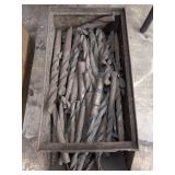 Assorted Industrial Twist Drill Bits in Metal Bin