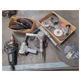 Assorted Pneumatic and Electric Grinders with Accessories