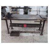 The Ridge Tool Co. No. 43 Heavy Duty Steel Bench Vise Mounted on Steel Workbench