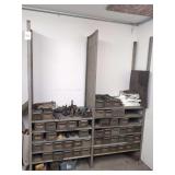 Assorted Industrial Hardware and Shelving Unit