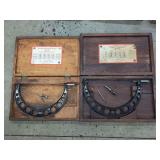 Starrett No. 436 Micrometer Calipers, Range 11 to 13 Inches in Wooden Cases (2 Units)