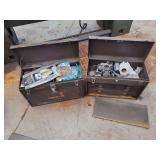 Two Metal Tool Chests with Assorted Contents including Heli-Coil Set and Automotive Components