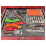 Mac Tools Orange Handle Torx Screwdriver Set with Assorted Hand Tools and Utility Knives