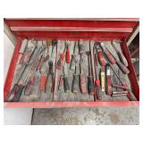 Assorted Snap-On Hand Tools and Pry Bars in Drawer