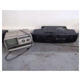 Lot of Two Portable Electronics: Samsung 5-Inch B/W TV AM/FM Radio and Sony CFD-50 CD Radio Cassette-Corder