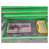 Assorted Mechanics Socket Set with Red Organizer Tray and Drill Bit Index