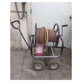 Heavy-Duty Rolling Hose Cart with Industrial Hoses