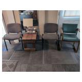 Assorted Office Chairs and Wooden Accent Tables