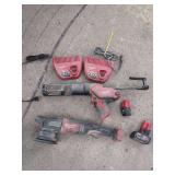 Milwaukee M12 Cordless Power Tool Lot with Charger and Batteries