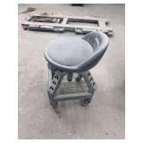 Masterforce Rolling Shop Stool with Backrest and Storage Shelf