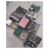 Assorted Automotive and Workshop Tools Lot Including Drill Bits, Air Hammer, and Strut Compressor