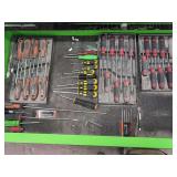 Assorted Professional Screwdriver Sets and Individual Hand Tools with Storage Trays