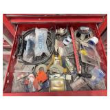 Assorted Electrical Wiring, Connectors, Tools, and Hardware Lot in Drawer