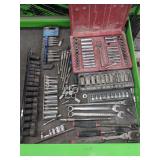 Assorted Mechanic Hand Tools Including Sockets, Ratchets, Wrenches, and Bit Sets