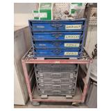 Assorted Fasteners in Fastenal Storage Cabinets and Cart