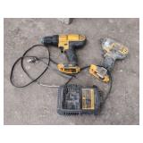 DeWalt Cordless Power Tool Lot with Drill, Impact Driver, Battery, and Charger
