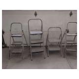 Assorted Metal Step Ladders, Lot of Four