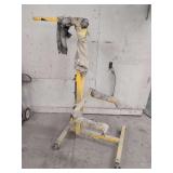 Yellow Steel Shop Stand with Screw Jack Height Adjustment and Caster Wheels
