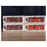 (4) Railcars + Caboose NIB Atlas