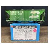 Burlington Northern Covered Hopper Car NIB Pecos River Brass
