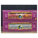 (2) Cylindrical Grain Hopper Cars NIB MTH