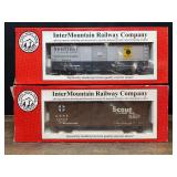 (2) Santa Fe + B&O Boxcars NIB InterMountain Railway Co.