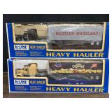 (2) Heavy Hauler Tractor Trailer Flatcar Sets NIB K-Line
