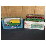 (2) John Deere Truck + Trolley Banks NIB Ertl