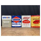 (4) Motor Oil Cans