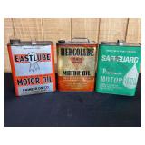 (3) Motor Oil Cans