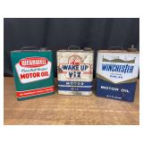 (3) Motor Oil Cans