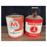 (2) Marathon Oil 5 Gallon Cans