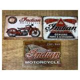 (3) Indian Motorcycle SST Signs