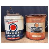 (2) Havoline Oil Cans