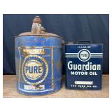 (2) Pure Oil Cans