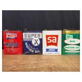 (4) Motor Oil Cans
