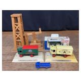 (5) Trucks, Steam Engine, Oil Well